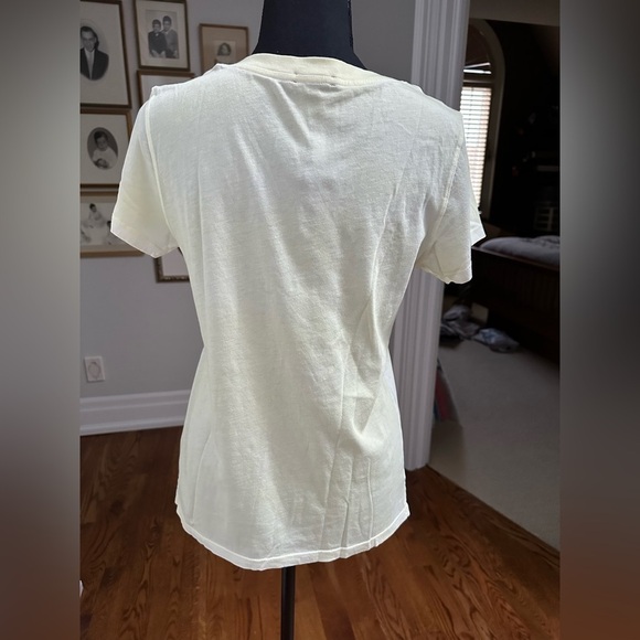 Patrick Assaraf size XS Light Yellow v-neck tee - Picture 4 of 5